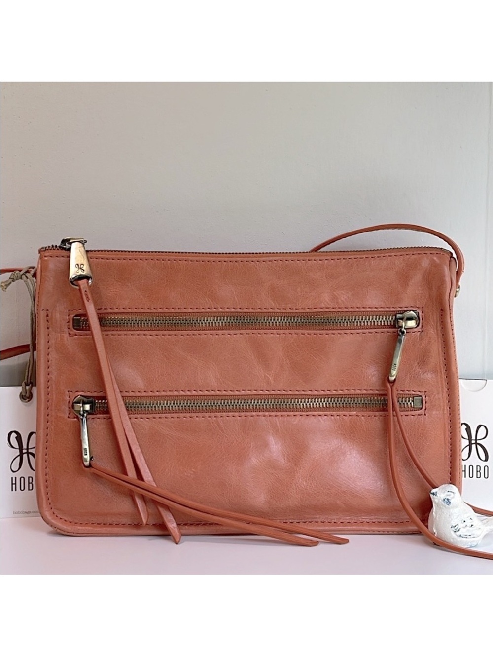 HOBO Mission Genuine Leather Crossbody Bag In Persimmon New With Tag 🏷️